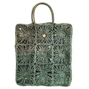 Vintage 60s Boho Large Raffia Handbag Tote
